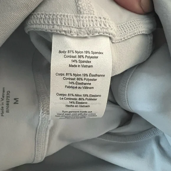 ALO Yoga Light Gray Ribbed Leggings - Picture 3 of 3